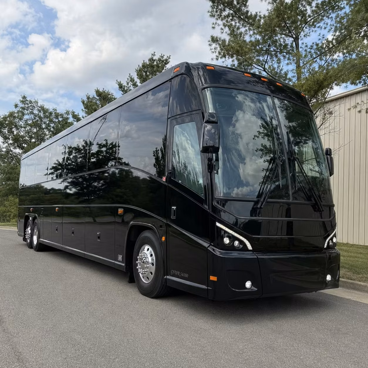 flint charter bus rental exterior